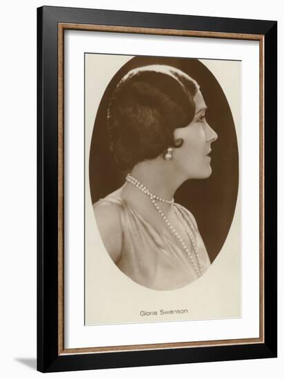 Gloria Swanson, American Actress and Film Star-null-Framed Photographic Print