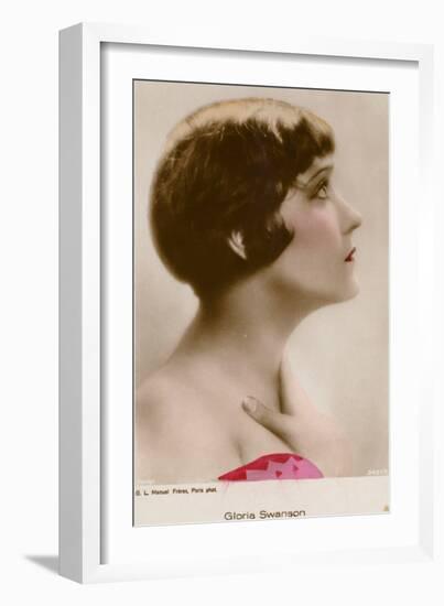 Gloria Swanson, American Actress and Film Star-null-Framed Photographic Print