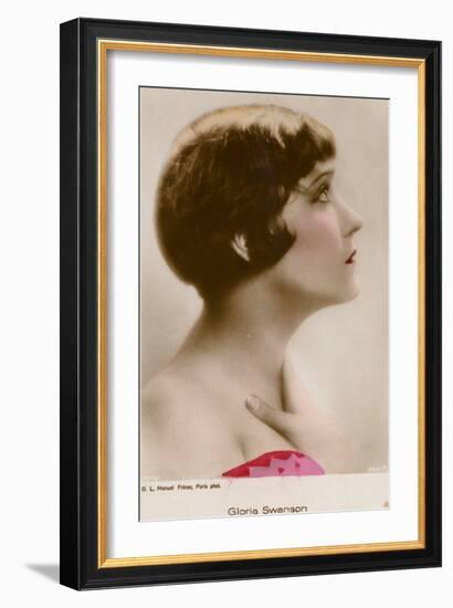 Gloria Swanson, American Actress and Film Star-null-Framed Photographic Print