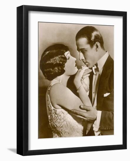 Gloria Swanson American Film Actress with Rudolph Valentino-null-Framed Photographic Print