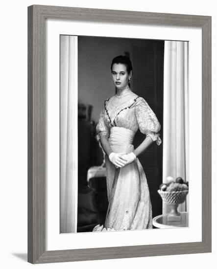 Gloria Vanderbilt Stokowski in Costume for Molnar's Play, The Swan-Gordon Parks-Framed Premium Photographic Print