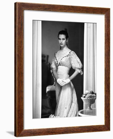 Gloria Vanderbilt Stokowski in Costume for Molnar's Play, The Swan-Gordon Parks-Framed Premium Photographic Print