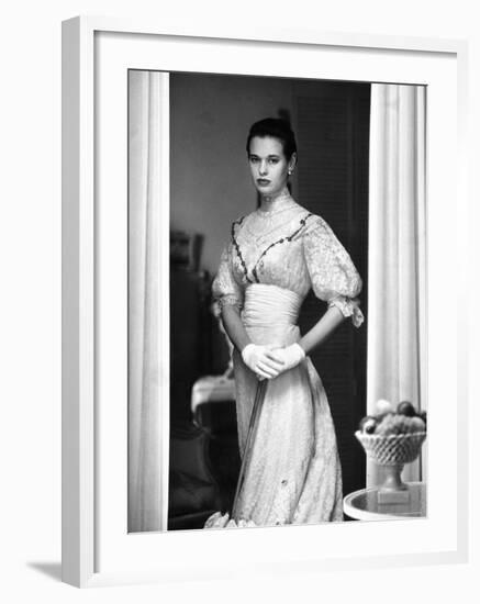 Gloria Vanderbilt Stokowski in Costume for Molnar's Play, The Swan-Gordon Parks-Framed Premium Photographic Print