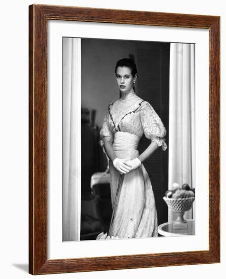 Gloria Vanderbilt Stokowski in Costume for Molnar's Play, The Swan-Gordon Parks-Framed Premium Photographic Print