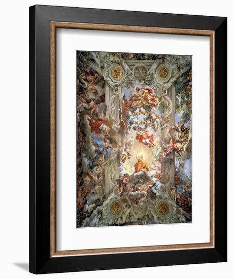 Glorification of the Reign of Pope Urban VIII Ceiling Painting in the Great Hall, 1633-39-Pietro Da Cortona-Framed Giclee Print