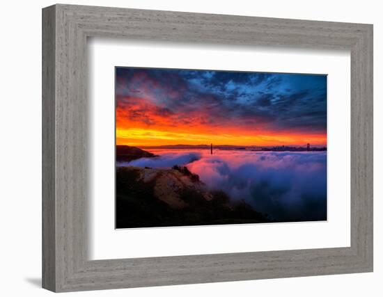 Glorious Epic Sunrise and Fog, Iconic Golden Gate Bridge, San Francisco-Vincent James-Framed Photographic Print