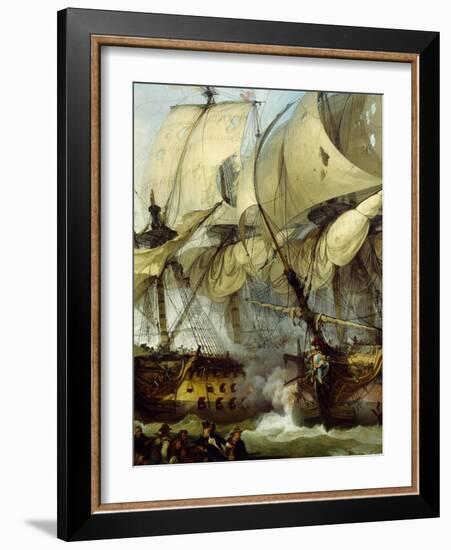 Glorious First of June, or Third Battle of Ushant Between English and French, 1794-Philip James De Loutherbourg-Framed Giclee Print