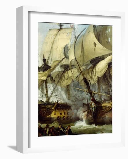 Glorious First of June, or Third Battle of Ushant Between English and French, 1794-Philip James De Loutherbourg-Framed Giclee Print