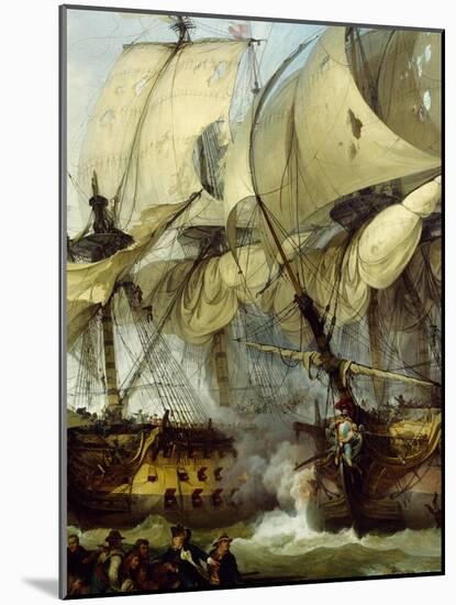 Glorious First of June, or Third Battle of Ushant Between English and French, 1794-Philip James De Loutherbourg-Mounted Giclee Print