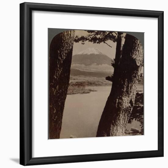 'Glorious Fuji, beloved by artists and poets, seen through pines at Lake Motosu, Japan', 1904-Unknown-Framed Photographic Print