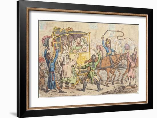 Glorious Reception of the Ambassador of Peace on His Entry into Paris-James Gillray-Framed Giclee Print