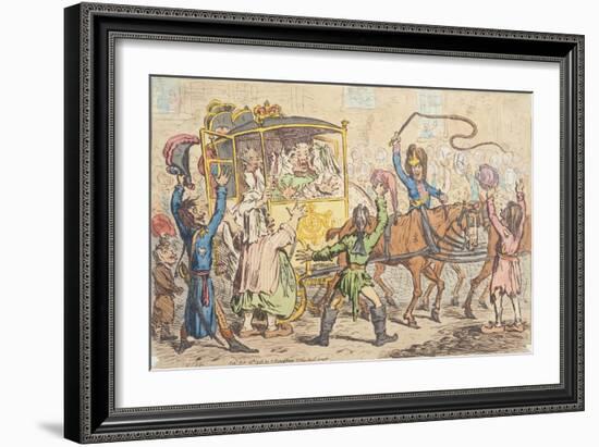 Glorious Reception of the Ambassador of Peace on His Entry into Paris-James Gillray-Framed Giclee Print