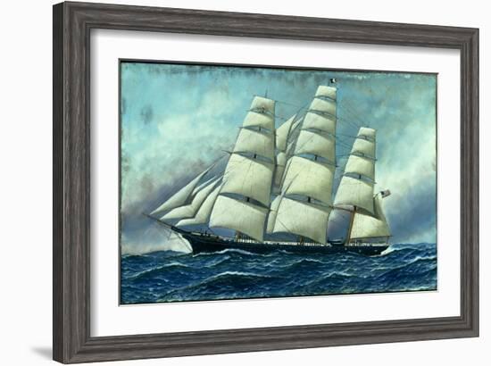 Glory of the Seas' in Full Sail, 1919-Antonio Jacobsen-Framed Giclee Print