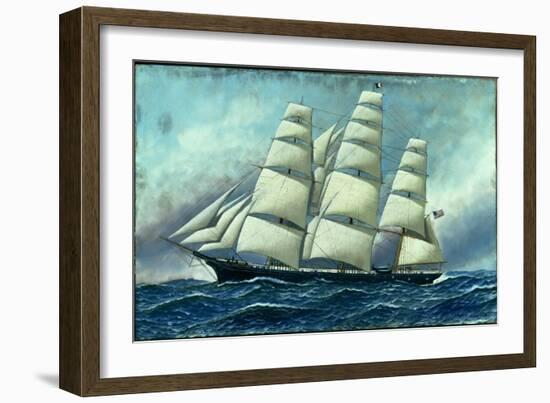 Glory of the Seas' in Full Sail, 1919-Antonio Jacobsen-Framed Giclee Print