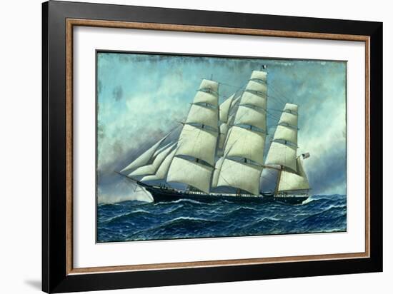 Glory of the Seas' in Full Sail, 1919-Antonio Jacobsen-Framed Giclee Print