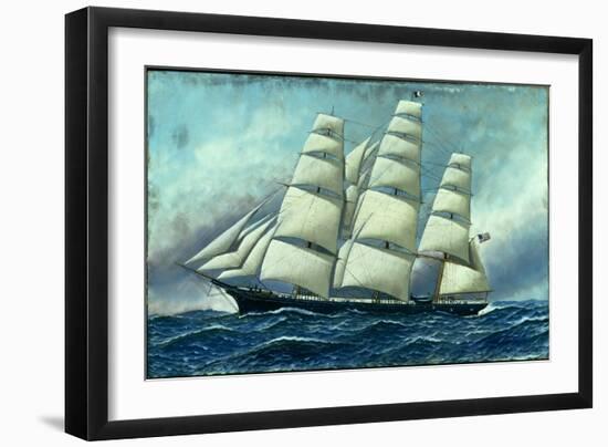 Glory of the Seas' in Full Sail, 1919-Antonio Jacobsen-Framed Giclee Print