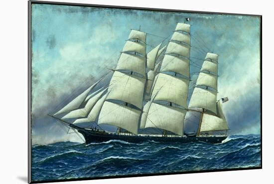 Glory of the Seas' in Full Sail, 1919-Antonio Jacobsen-Mounted Giclee Print