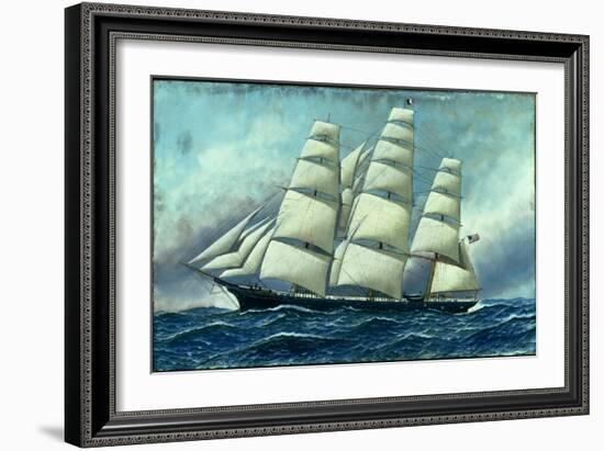 Glory of the Seas' in Full Sail, 1919-Antonio Jacobsen-Framed Giclee Print