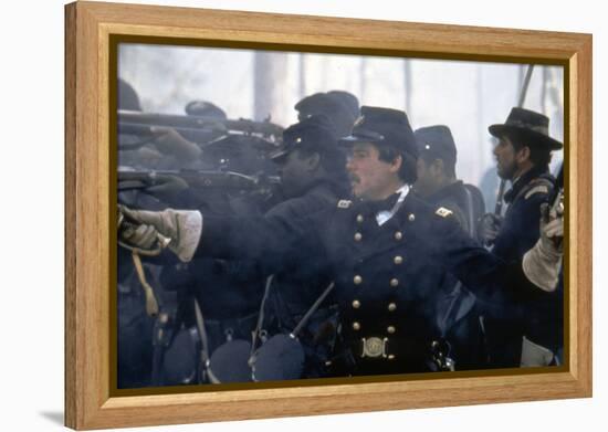 Glory (Pour la gloire) by EdwardZwick with Matthew Broderick., 1989 (guerre by Secession) (photo)-null-Framed Stretched Canvas
