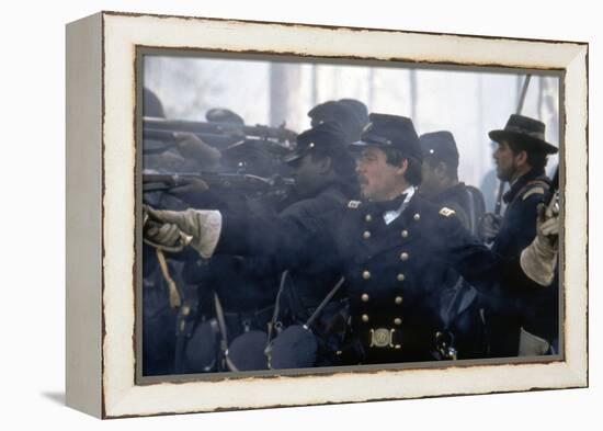 Glory (Pour la gloire) by EdwardZwick with Matthew Broderick., 1989 (guerre by Secession) (photo)-null-Framed Stretched Canvas