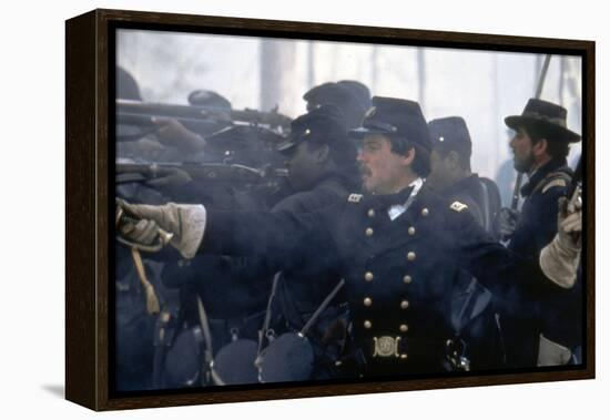 Glory (Pour la gloire) by EdwardZwick with Matthew Broderick., 1989 (guerre by Secession) (photo)-null-Framed Stretched Canvas