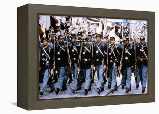 Glory (Pour la gloire) by EdwardZwick with Morgan Freeman, 1989 (guerre by Secession) (photo)-null-Framed Stretched Canvas