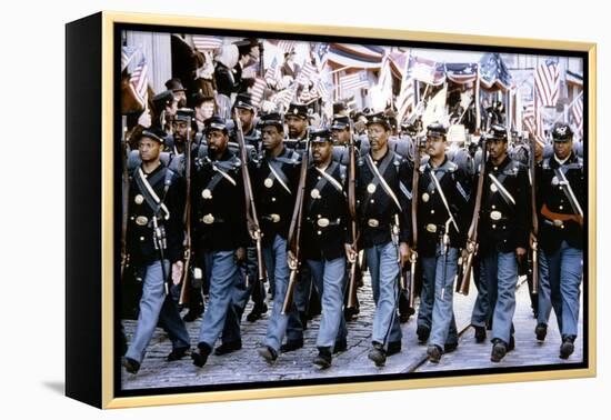 Glory (Pour la gloire) by EdwardZwick with Morgan Freeman, 1989 (guerre by Secession) (photo)-null-Framed Stretched Canvas