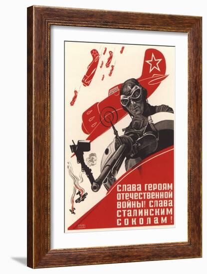 Glory to the Heroes of the Patriotic War! Glory to the Stalin's Falcons!-Pavel Vasilyevich Vandyshev-Framed Giclee Print