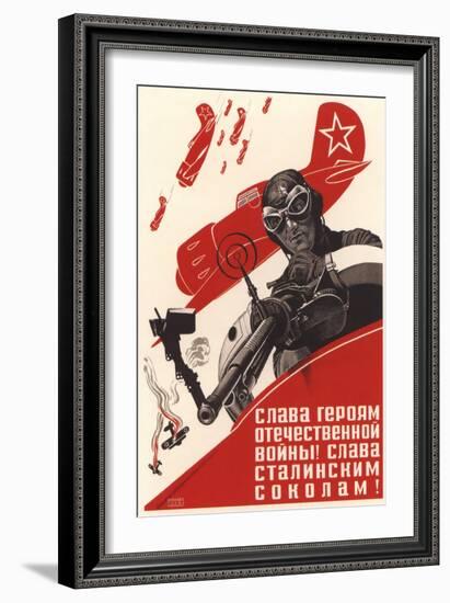 Glory to the Heroes of the Patriotic War! Glory to the Stalin's Falcons!-Pavel Vasilyevich Vandyshev-Framed Giclee Print