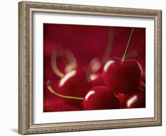 Glossy Red Cherries-Steve Lupton-Framed Photographic Print