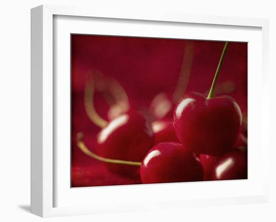 Glossy Red Cherries-Steve Lupton-Framed Photographic Print