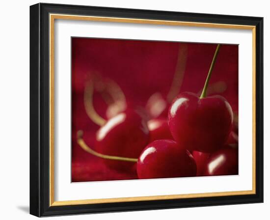 Glossy Red Cherries-Steve Lupton-Framed Photographic Print