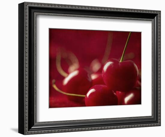 Glossy Red Cherries-Steve Lupton-Framed Photographic Print