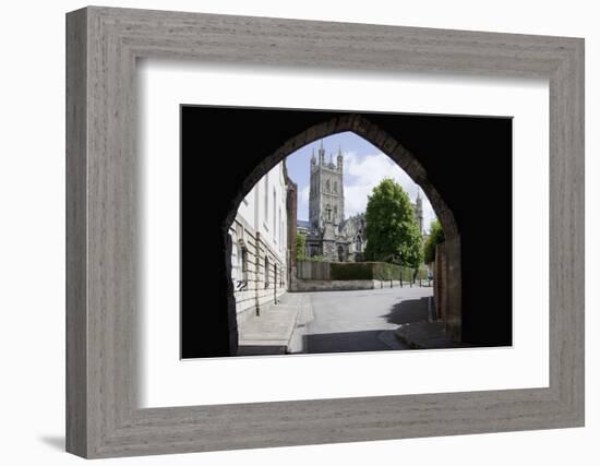Gloucester Cathedral from the Northwest, Seen from St. Marys Gate, Gloucestershire, England, UK-Nick Servian-Framed Photographic Print