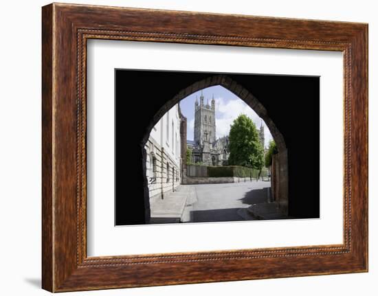 Gloucester Cathedral from the Northwest, Seen from St. Marys Gate, Gloucestershire, England, UK-Nick Servian-Framed Photographic Print