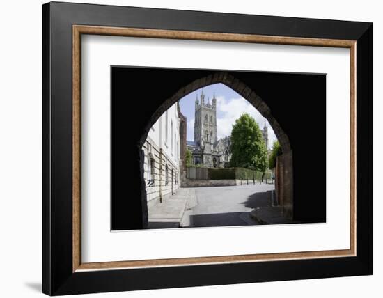 Gloucester Cathedral from the Northwest, Seen from St. Marys Gate, Gloucestershire, England, UK-Nick Servian-Framed Photographic Print