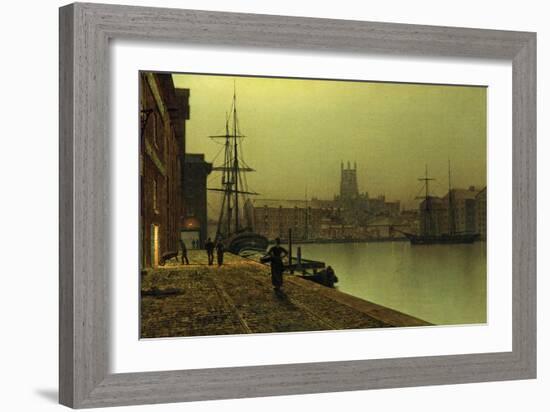 Gloucester Docks, 1880-90 (Oil on Canvas)-John Atkinson Grimshaw-Framed Giclee Print