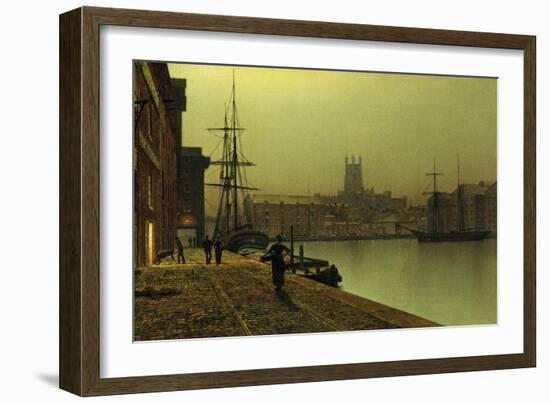 Gloucester Docks, 1880-90 (Oil on Canvas)-John Atkinson Grimshaw-Framed Giclee Print