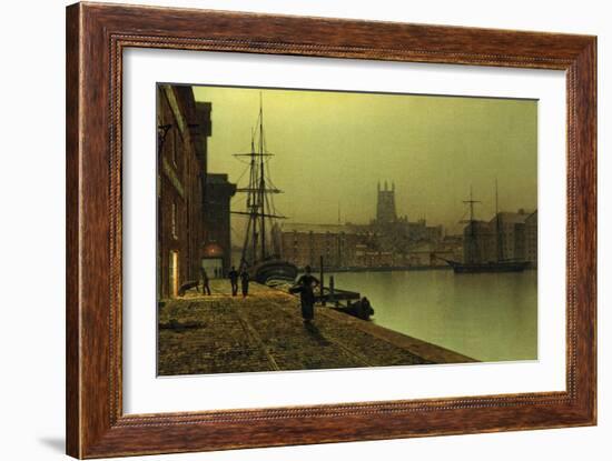 Gloucester Docks, 1880-90 (Oil on Canvas)-John Atkinson Grimshaw-Framed Giclee Print