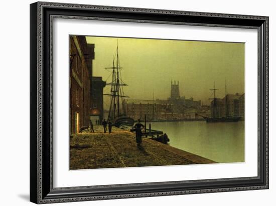 Gloucester Docks, 1880-90 (Oil on Canvas)-John Atkinson Grimshaw-Framed Giclee Print