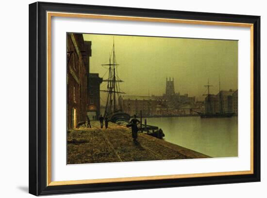 Gloucester Docks, 1880-90 (Oil on Canvas)-John Atkinson Grimshaw-Framed Giclee Print