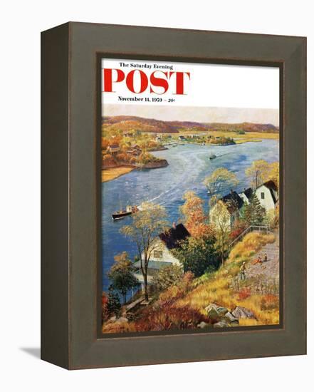 "Gloucester Harbor" Saturday Evening Post Cover, November 14, 1959-John Clymer-Framed Premier Image Canvas