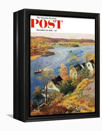 "Gloucester Harbor" Saturday Evening Post Cover, November 14, 1959-John Clymer-Framed Premier Image Canvas