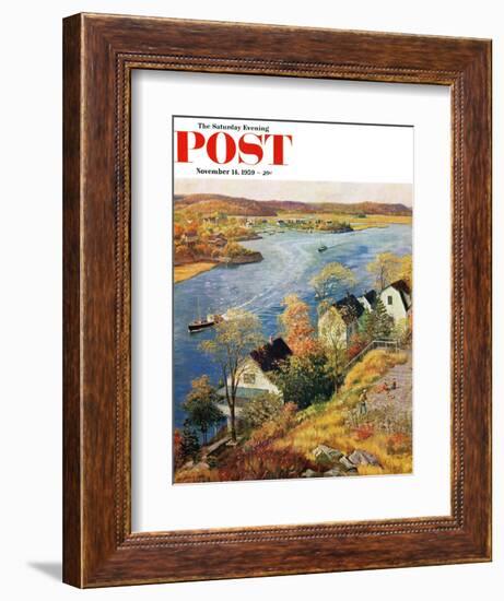 "Gloucester Harbor" Saturday Evening Post Cover, November 14, 1959-John Clymer-Framed Giclee Print