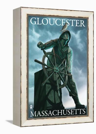 Gloucester, Massachusetts, Fisherman's Memorial Scene-Lantern Press-Framed Stretched Canvas