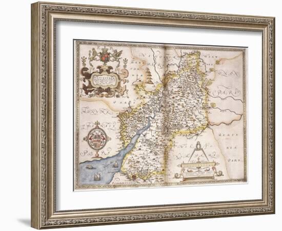 Gloucester(Shire), 1579-Christopher Saxton-Framed Giclee Print