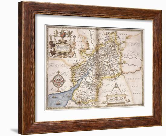 Gloucester(Shire), 1579-Christopher Saxton-Framed Giclee Print