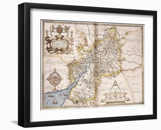 Gloucester(Shire), 1579-Christopher Saxton-Framed Giclee Print