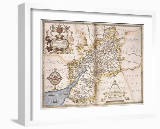 Gloucester(Shire), 1579-Christopher Saxton-Framed Giclee Print