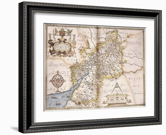 Gloucester(Shire), 1579-Christopher Saxton-Framed Giclee Print